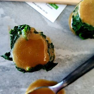 Spinach Rolls with Sesame Sauce